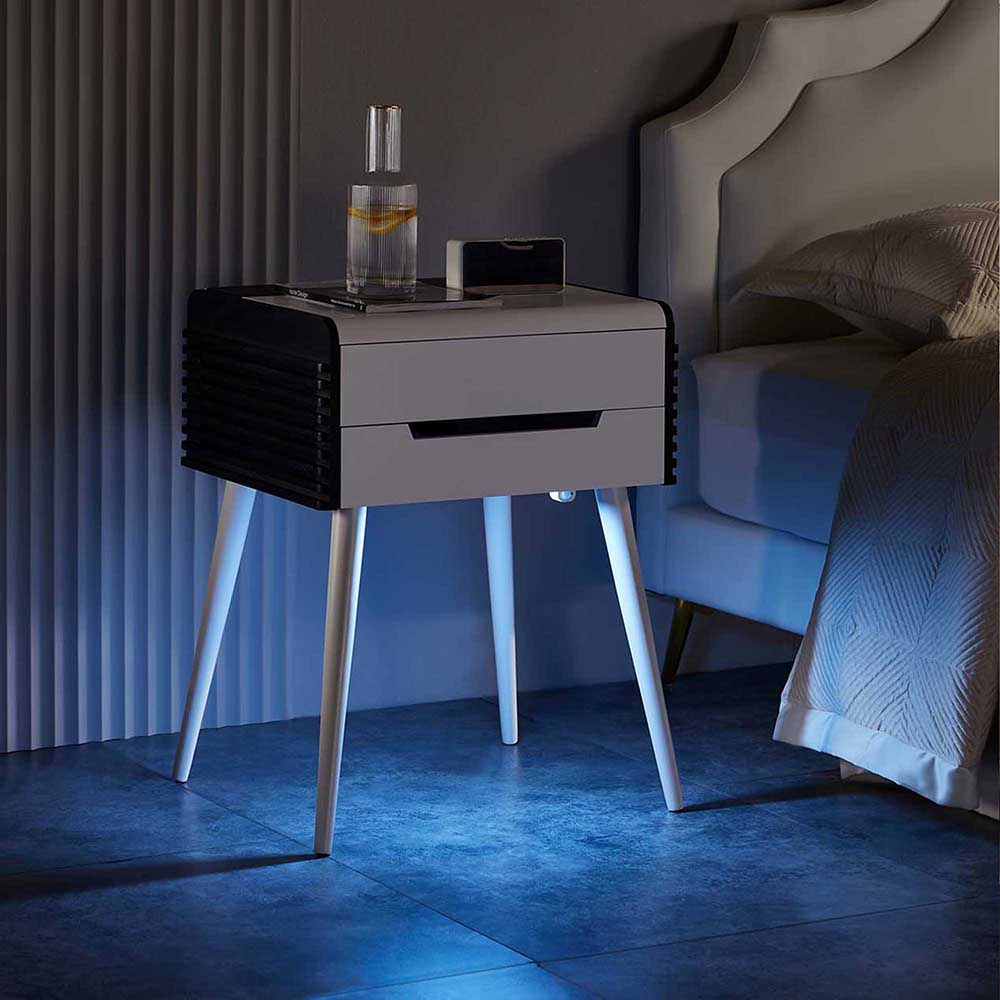 BLUEMAN BT-C1 End Table Bluetooth Speaker Nightstand with Wireless Charging